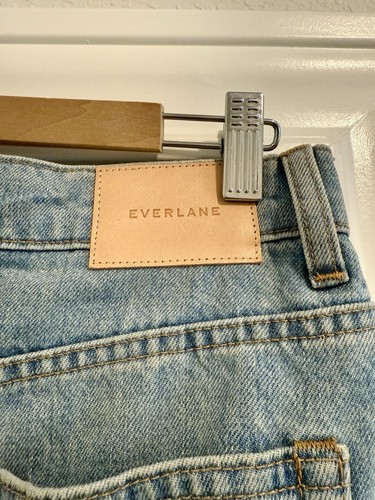 EVERLANE The Denim Reconstructed Skirt Womens Size 27 Raw Hem Light Blue Wash - Picture 4 of 4
