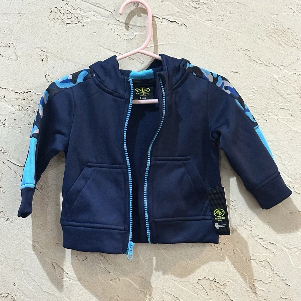 Chaqueta Athletic Works Azul Marino y Verde Azulado Infantil Cremallera Completa Talla 3-6 meses Nueva con Etiquetas Foto 4 de 4