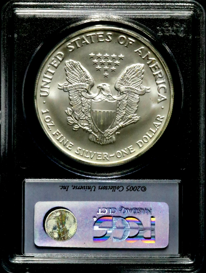 2005-2008 $1 American Silver Eagle - PCGS Flag Label 4-Coin Set BS525 - Image 3 of 4