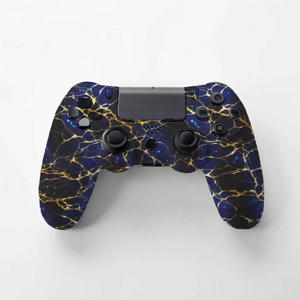 Azure Marble with Gold Veins 42 - 18"x46" Hydrographic Film Hydro Dipping