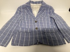 Janie and Jack Plaid Lined- Cotton Blazer Size 4 New 105.00