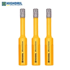 HIGHDRIL 3pcs 6/8/10mm Diamond Drill Core Bits Hole Saw Cutter Granite Masonry
