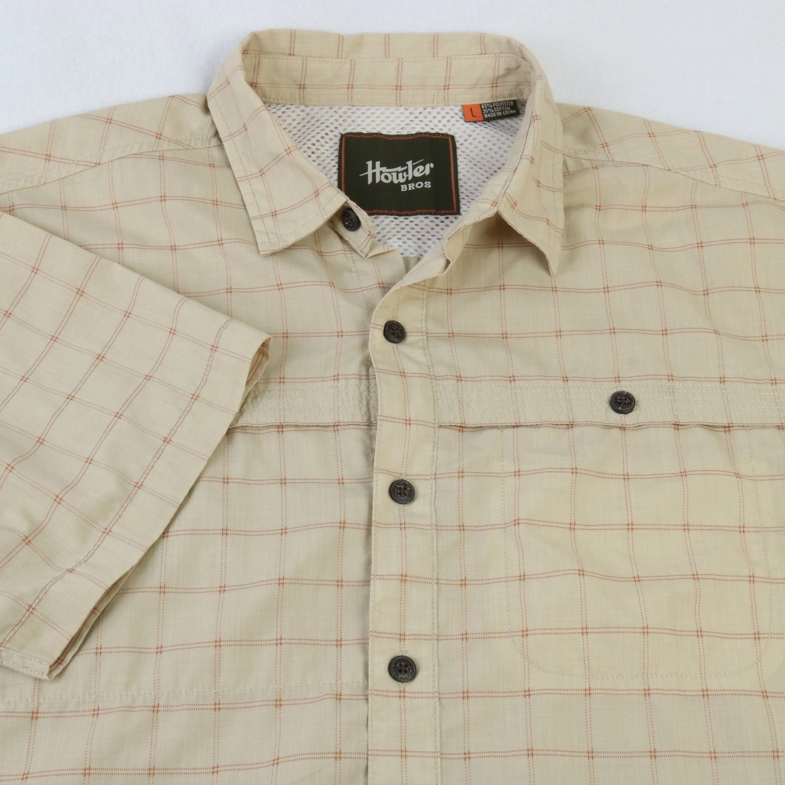HOWLER BROS. TAN CHECK PERFORMANCE VENTED FISHING HIKING SHIRT L
Opens in a new window or tab
