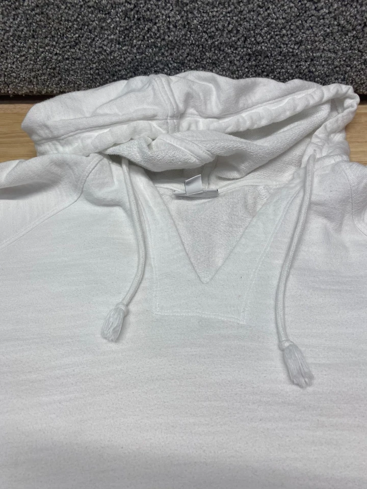 Pure JILL J Jill Grande Alto Blanco Algodón Sudadera con Capucha Pullover Manga Larga Bolsillos Foto 3 de 4