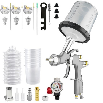 #ad D1 LVLP Air Spray Gun 1.3 1.7 2.0mm Nozzle w Mix Cups A610 Car Paint Sprayer Gun $90.99