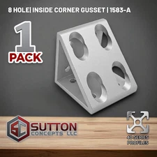 8 Hole Gusset Inside Corner Bracket | 40 Series Compatible with 80/20 40-4338