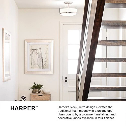 Hinkley Harper 14 1/2" Wide Brushed Nickel 3-Light Ceiling Light - Picture 7 of 7