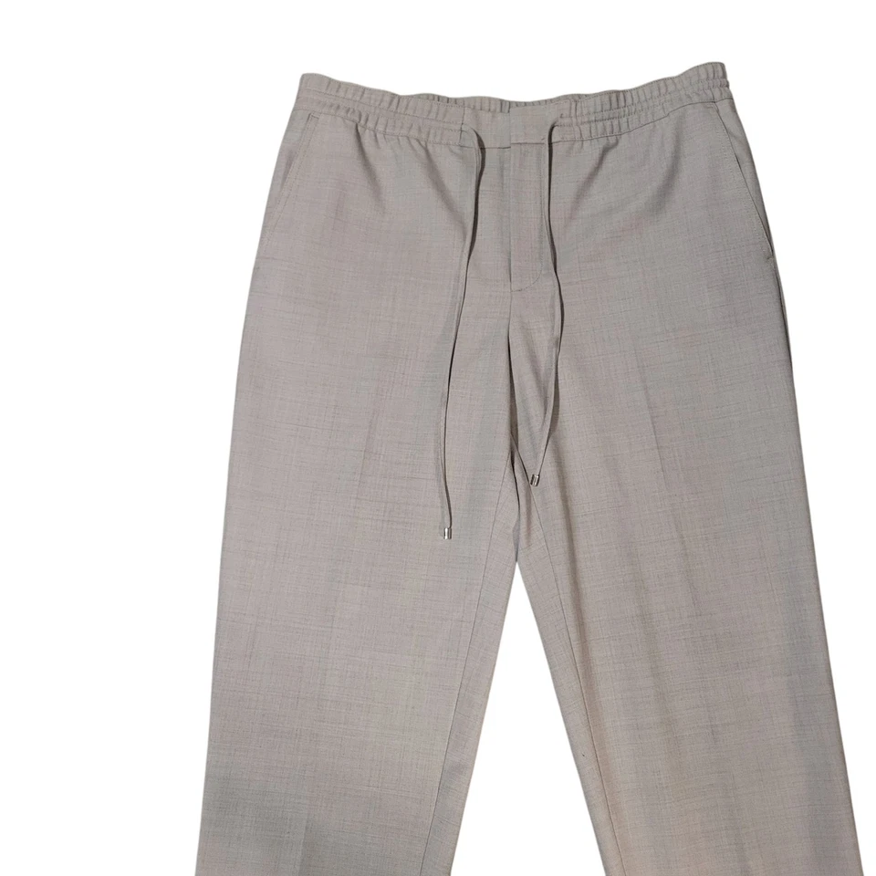 Club Monaco Pants Large Gray Wool Blend Elastic Waist Ankle Trouser - Image 2 of 4