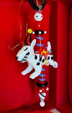 VTG Susan Torrence Carousel Dog Hand-Blown Glass Ornament 1999, Orig. Box/Tag