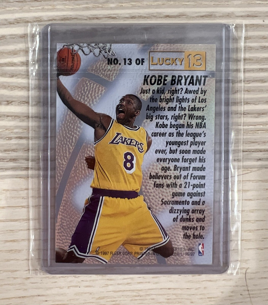 1996-97 Fleer Basketball Kobe Bryant Lucky 13 Rookie Card