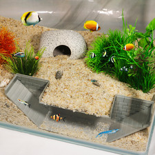 Underground Grey Textured Fish Tunnel Cave Aquarium Fish Tank Decorate Cave