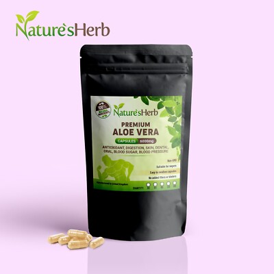 Aloe Vera Kapseln 6000 mg Premium hochfeste Darmreinigung natürlich UK