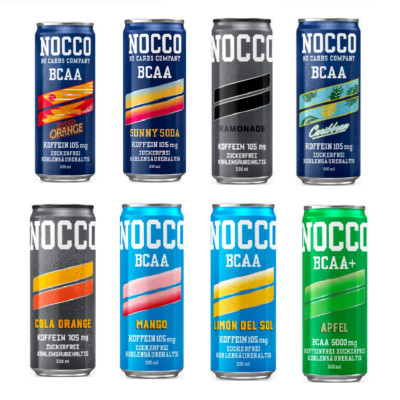 8 Dosen MIX | NOCCO BCAA Drink | Variety Pack 8er | 105mg Koffein | ohne Zucker