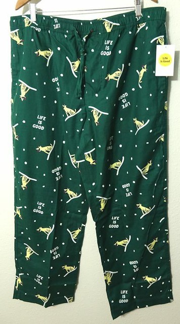 Men/'s Life Is Good Winter Rocket Green Lounge Sleep Pants