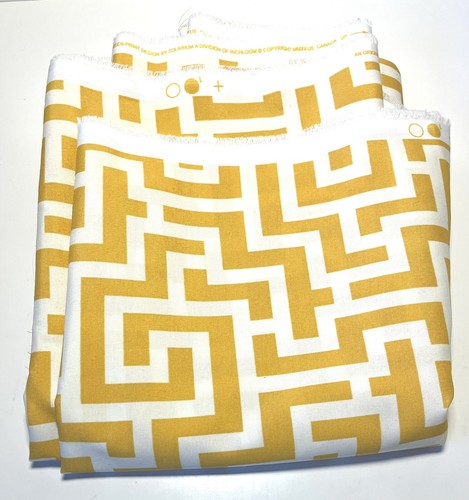 Solarium Richloom fabric 2012 yellow/white Greek key 54"x160" MINT