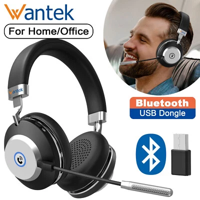 Bluetooth Kopfhörer Kabellos mit Mikrofon HD-Stimme USB Headsets für PC/Handys - Bild 1 von 4