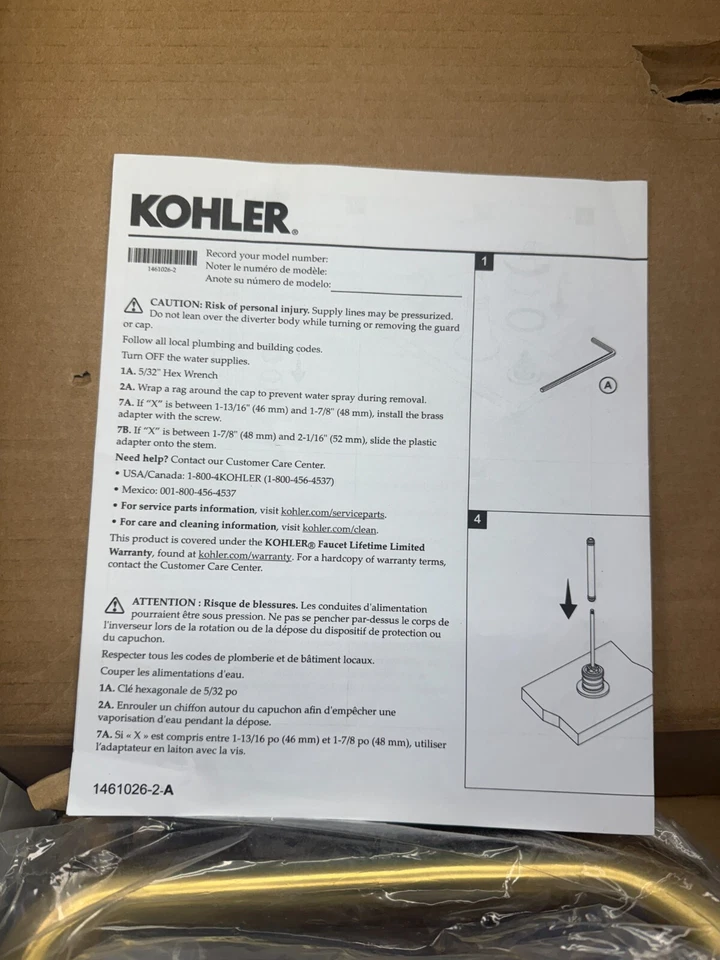 Torneira de banho KOHLER K-T26440-4 tons montagem em deck acabamento com desviador - Imagem 3 de 4