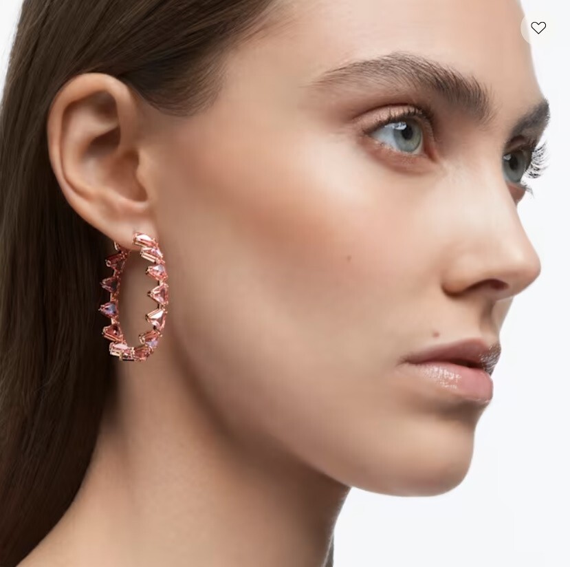 Swarovski 5614931 Ortyx earrings jewelry hoops rose gold pink
