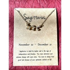 Sagittarius Zodiac Sign Gold Plated Necklace Constellation Cubic Zirconia