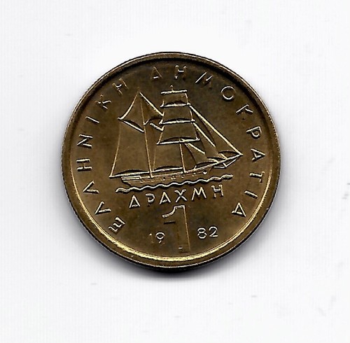 World Coins - Greece 1 Drachma 1982 Coin KM# 116 - Picture 2 of 3