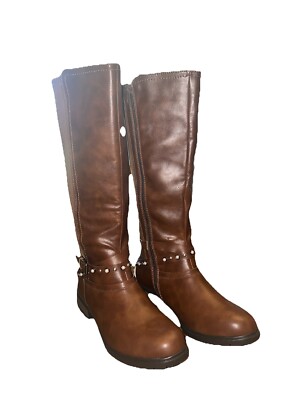 Olivia Miller Boots Size RN#105469 Stretchy Material Around Calf Zip  CloseNWOB