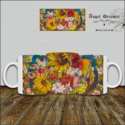 TASSE TASSE Frida Kahlo mexikanischer Maler Blumenkorb Kolibri Kunst Surrealismus