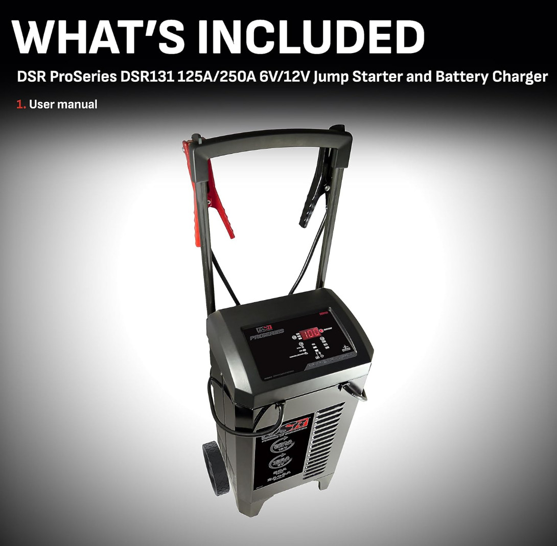 250 Amp Fully Automatic Car Battery Charger Jump Starter Maintainer Auto Shop