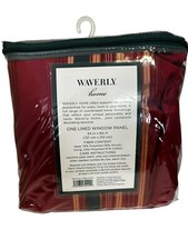 Waverly Home Lined Curtain Window Panel 54" X 84" Deep Red Gold Green Striped