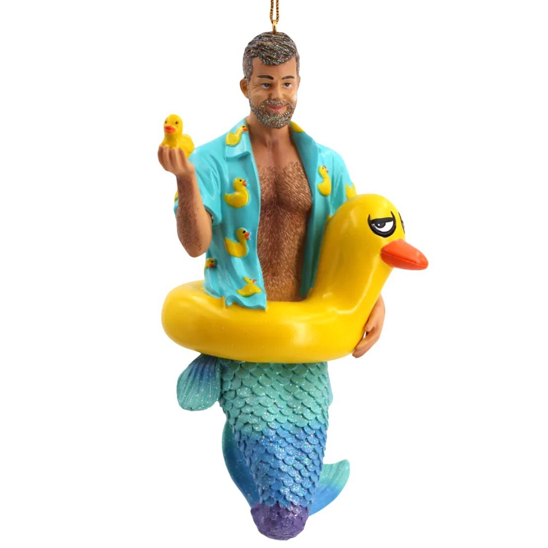 ✤ New DECEMBER DIAMONDS Merman Ornament DADDY DUCKIE Rubber Duck Swim Ring Siren