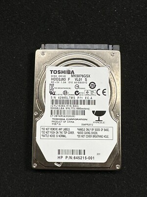 Toshiba 500GB MK5076GSX HDD2J93 645215-001 Hard Drive | eBay