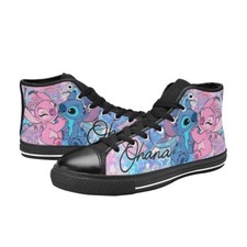 Stitch And Angel Ohana Sneakers Mens Custom High Top Canvas Shoes