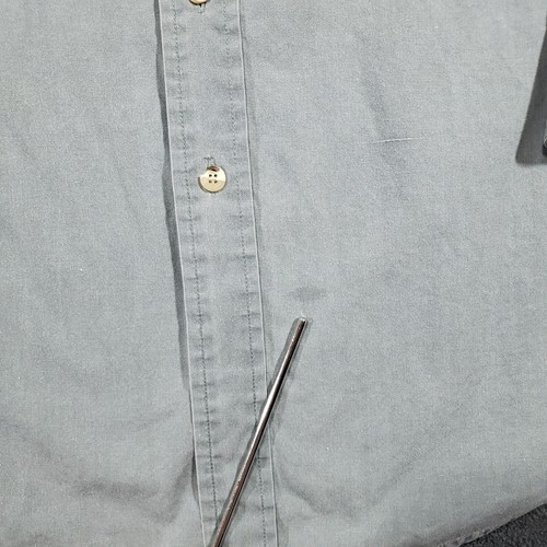 Vintage Orvis Safari Shirt Men Large Gray Green Button Up Long Sleeve Cotton - Picture 3 of 10