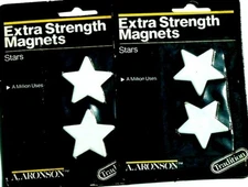 Set Of 2 Aronson Extra Strength Magnets White Stars Perfect for Teachers