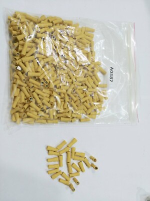 25 each Terminals FASTON Quick Connect tab F2 1/4'' Female 10-12 AWG crimp Yellow