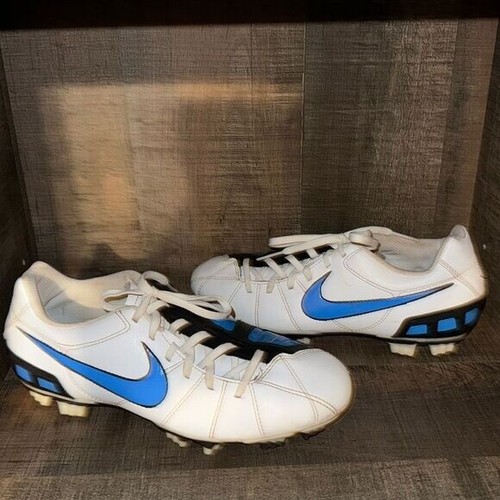 Nike T90 Stollenschuhe - Größe Jugend 4,5 VINTAGE!!Weiß,Schwarz & Blau - Bild 6 von 13
