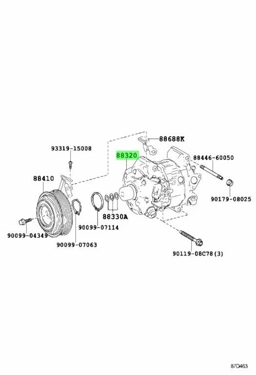 88320-3A510 For Lexus IS250, IS350, IS300 RWD 2014-17 New OEM AC Compressor - Image 4 of 4