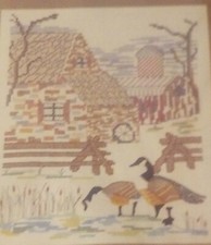 Needles 'N Hoops Printed Cross Stitch Kit, "Barnyard Goose" 10"X12" 431 NIP