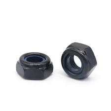 M2 M2.5 M3 M4 M5 M6 M8 M10 M12 Black Hex Locknut nut with Nylon Insert