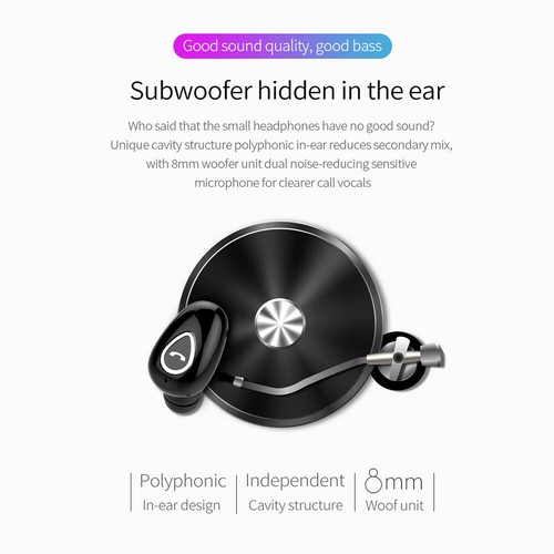 Auricolare wireless invisibile Bluetooth auricolare musica per telefono iOS Android - Foto 5 di 17