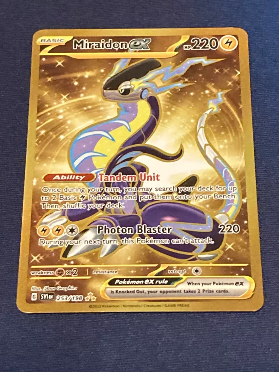 Miraidon Ex Pokemon Tcg Scarlet And Violet Gold Hyper Rare 253/198