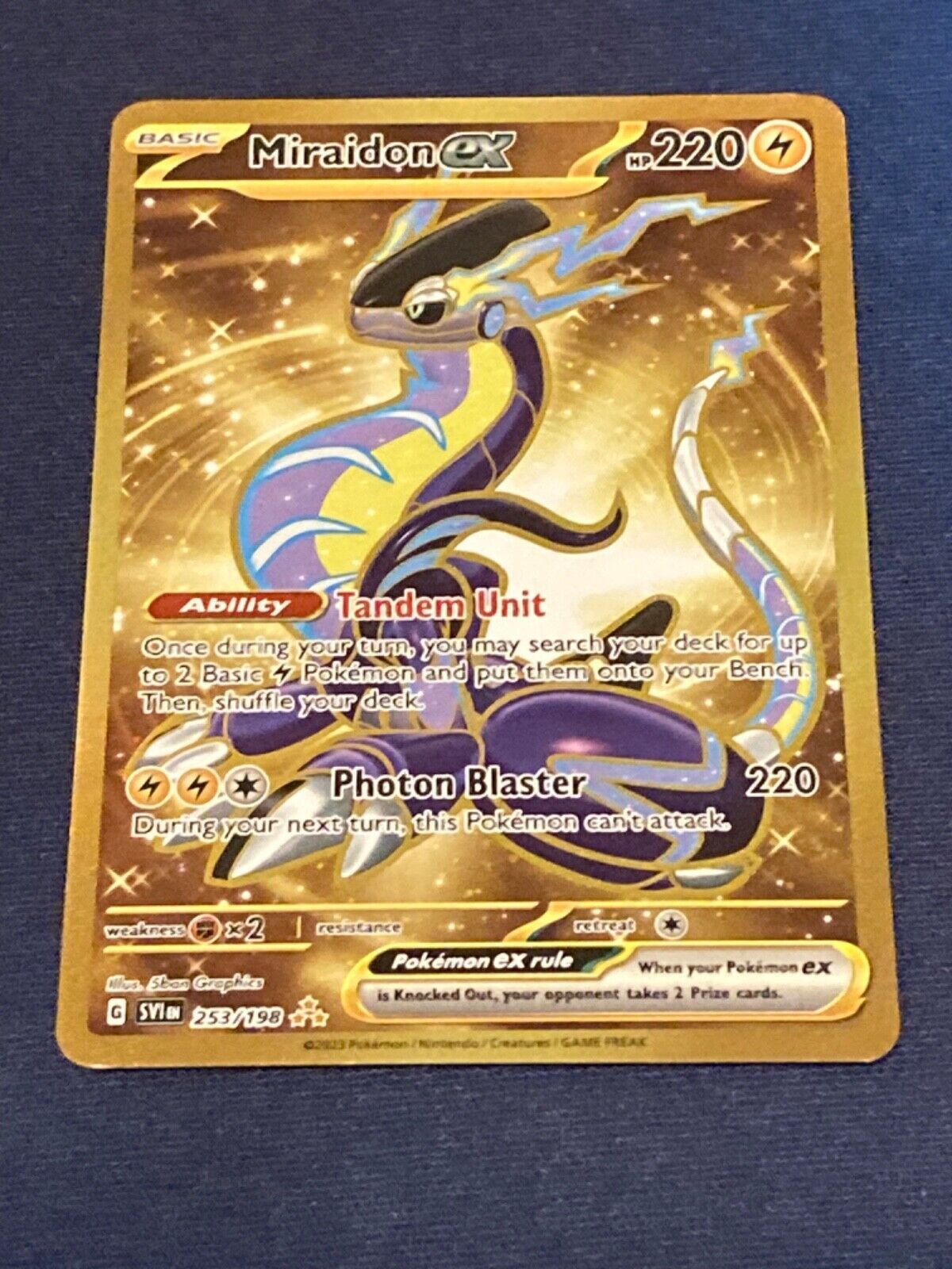 Pokemon TCG-scarlet and violet 253/198 miraidon ex gold, Hobbies & Toys,  Toys & Games on Carousell