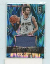 RICKY RUBIO 2016-17 Panini Spectra Catalysts Aqua Parallel Relic Card #D /99
