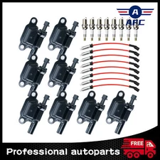 8 Ignition Coil + Iridium Spark Plug+Wire For GMC Chevy 5.3L 6.0L 6.2L UF413 OEM