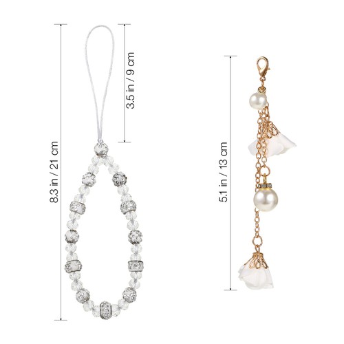 Mobile Phone Decorative Bracelet Charm Keychain Crystal Lanyard Wrist Strap - Zdjęcie 4 z 11