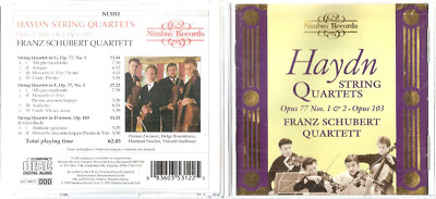Haydn String Quartets - Schubert Opus 77 Nos 1e2 Opus 103 CD Nice! #0623FS