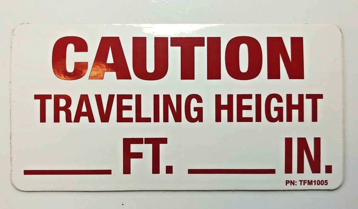 4 X HGV Lorry Cab Height Indicator Warning Stickers – Self-Adhesive Safety Labels For Trucks & Vans