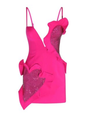 open lace back dress The Ruby Dress in Begonia Pink Lace 8 / Begonia Pink Lace main image 0
