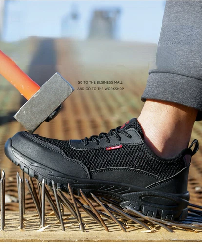Neu Herren Sicherheitsschuhe Sommer Mesh Atmungsaktive Stahlkappe Arbeitsschuhe - Bild 11 von 20