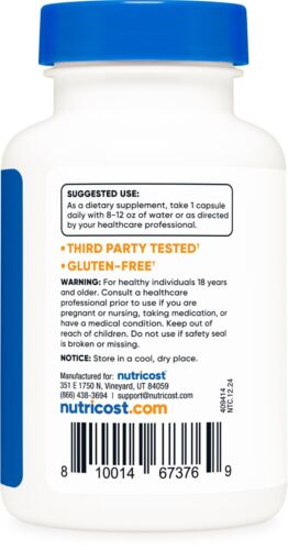 Nutricost Benfotiamina 300 mg, 90 capsule - senza glutine e non OGM - Foto 4 di 5