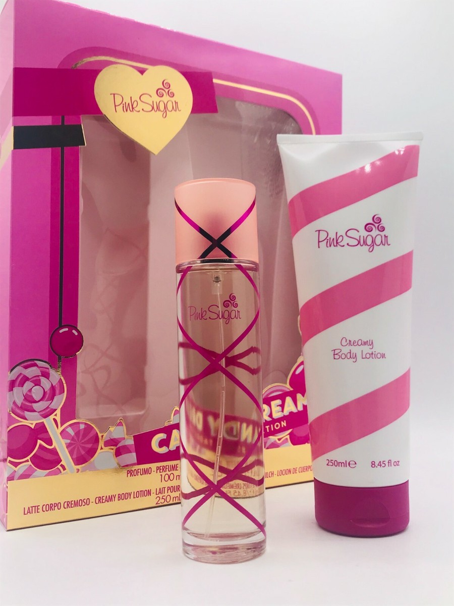 Pink Sugar 2pc Women Set Perfume edt Spray 3.4 oz Lotion 8.4